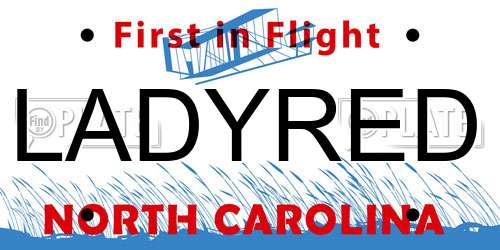 LADYRED North Carolina License Plate