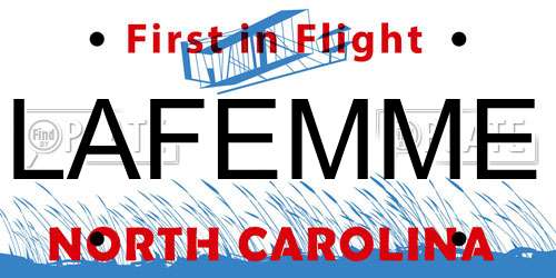 LAFEMME North Carolina License Plate
