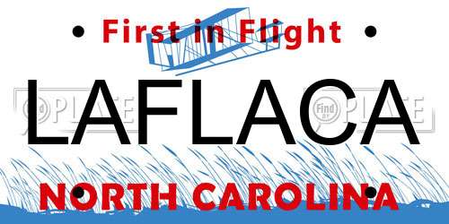 LAFLACA North Carolina License Plate