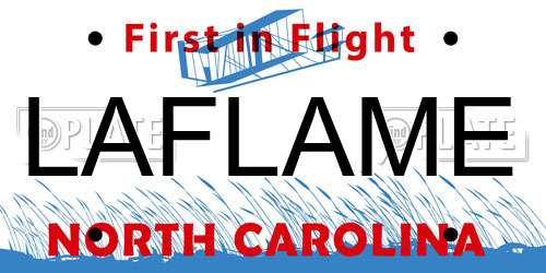 LAFLAME North Carolina License Plate