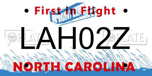 LAH02Z North Carolina License Plate