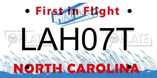 LAH07T North Carolina License Plate
