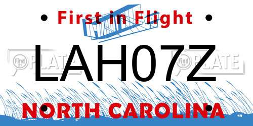 LAH07Z North Carolina License Plate
