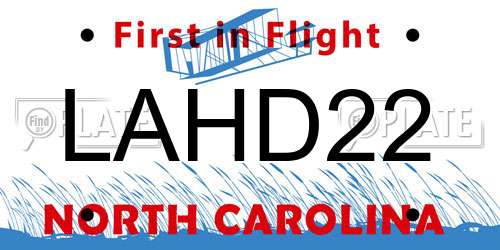 LAHD22 North Carolina License Plate