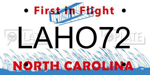 LAHO72 North Carolina License Plate