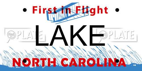 LAKE North Carolina License Plate