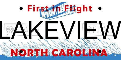 LAKEVIEW North Carolina License Plate