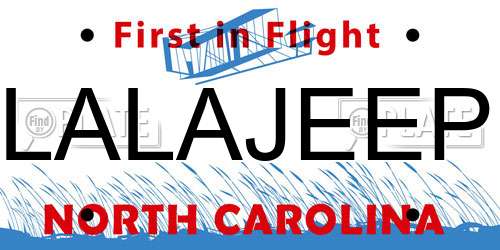 LALAJEEP North Carolina License Plate