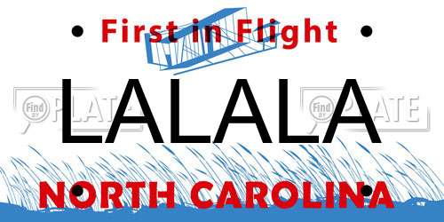 LALALA North Carolina License Plate