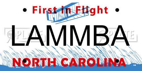 LAMMBA North Carolina License Plate