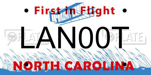 LAN00T North Carolina License Plate