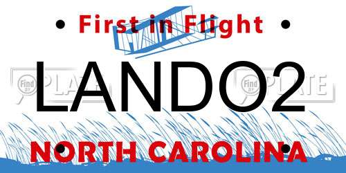 LANDO2 North Carolina License Plate