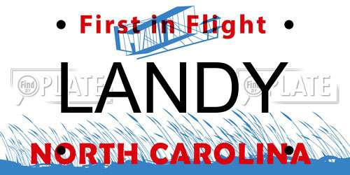 LANDY North Carolina License Plate