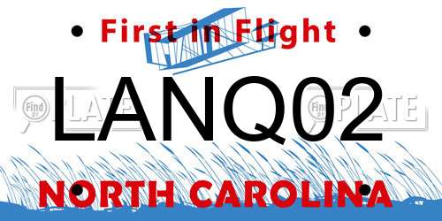 LANQ02 North Carolina License Plate