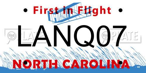 LANQ07 North Carolina License Plate