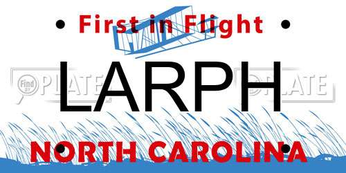 LARPH North Carolina License Plate