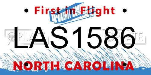 LAS1586 North Carolina License Plate