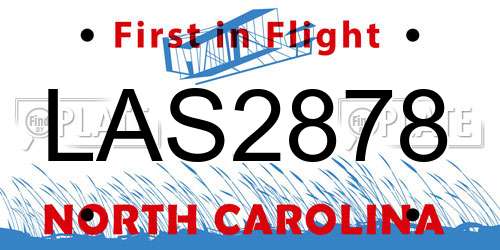 LAS2878 North Carolina License Plate