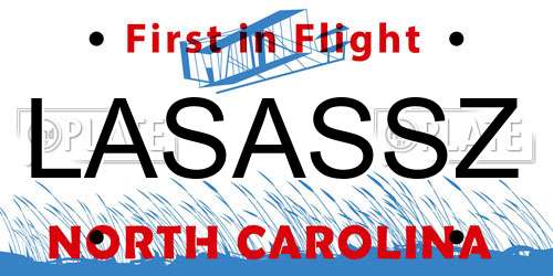 LASASSZ North Carolina License Plate