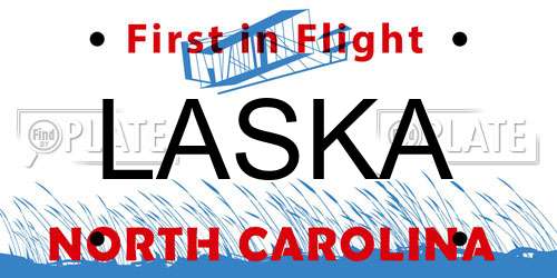 LASKA North Carolina License Plate