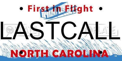 LASTCALL North Carolina License Plate
