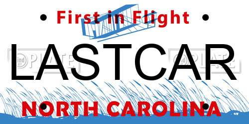 LASTCAR North Carolina License Plate