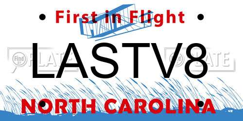 LASTV8 North Carolina License Plate