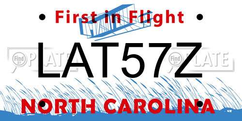 LAT57Z North Carolina License Plate