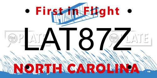 LAT87Z North Carolina License Plate