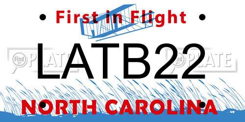 LATB22 North Carolina License Plate
