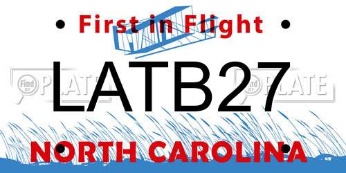 LATB27 North Carolina License Plate
