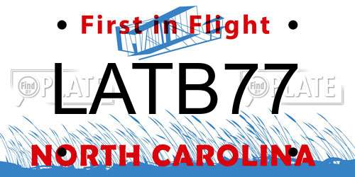 LATB77 North Carolina License Plate