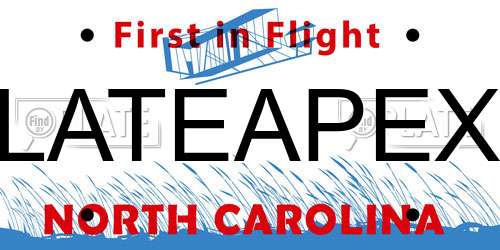 LATEAPEX North Carolina License Plate