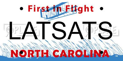 LATSATS North Carolina License Plate