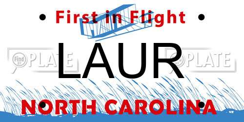 LAUR North Carolina License Plate