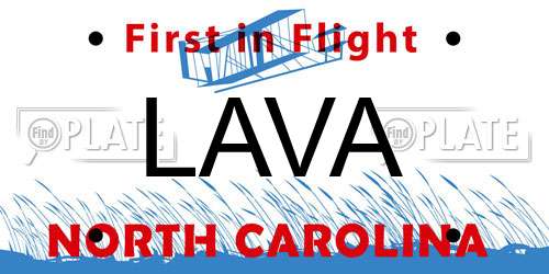 LAVA North Carolina License Plate