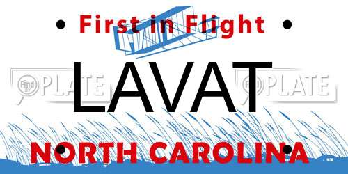 LAVAT North Carolina License Plate