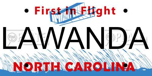 LAWANDA North Carolina License Plate