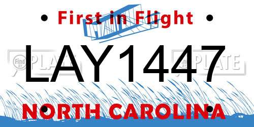 LAY1447 North Carolina License Plate