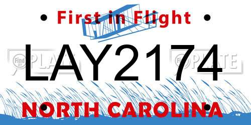 LAY2174 North Carolina License Plate