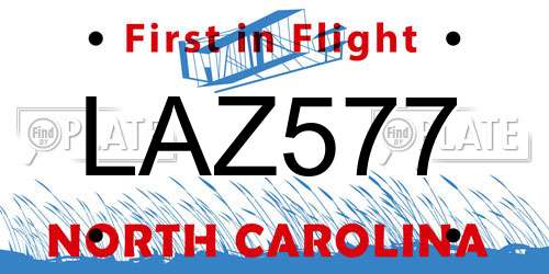 LAZ577 North Carolina License Plate