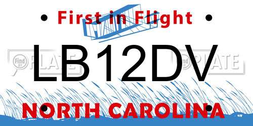 LB12DV North Carolina License Plate