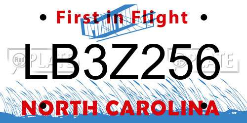 LB3Z256 North Carolina License Plate