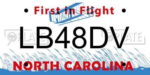 LB48DV North Carolina License Plate