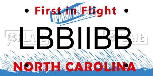 LBBIIBB North Carolina License Plate