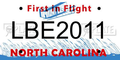 LBE2011 North Carolina License Plate