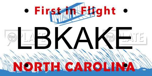 LBKAKE North Carolina License Plate