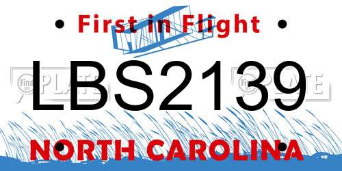 LBS2139 North Carolina License Plate