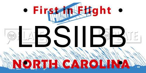 LBSIIBB North Carolina License Plate