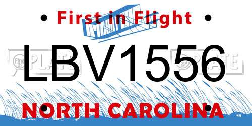 LBV1556 North Carolina License Plate
